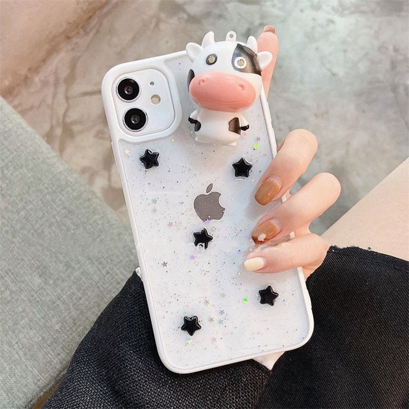 Maliben | Glowing Cow 3d Transparent Iphone Case