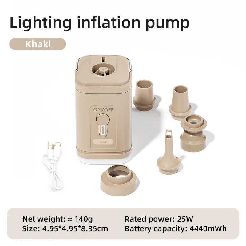 Maliben | Outdoor Air Pump Aeroblow Mini | Electric & Usb Rechargeable | Portable & Cordless | For Air Mattresses & Vacuum Bags