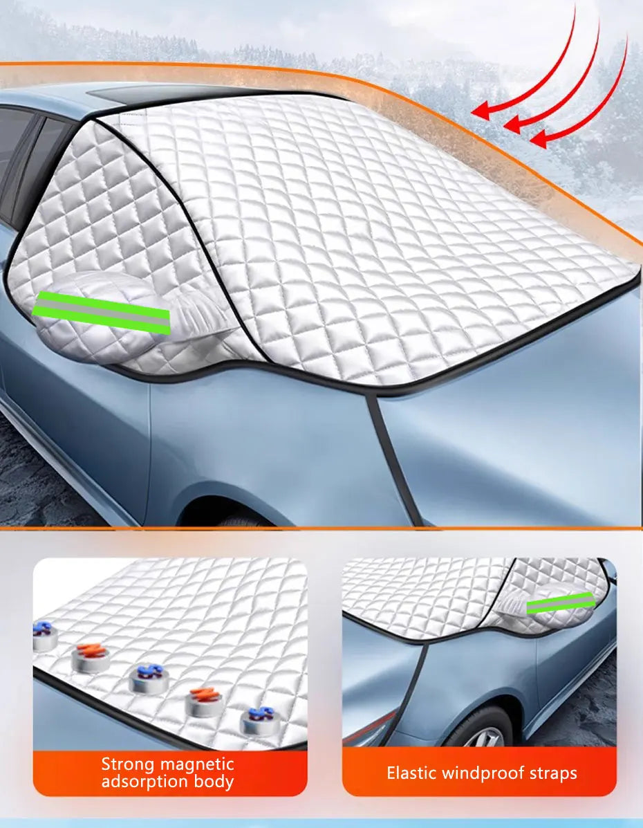 Maliben | Frostguard Pro | 5-Layer Windshield Cover | Magnetic & Windproof | Complete Ice Protection