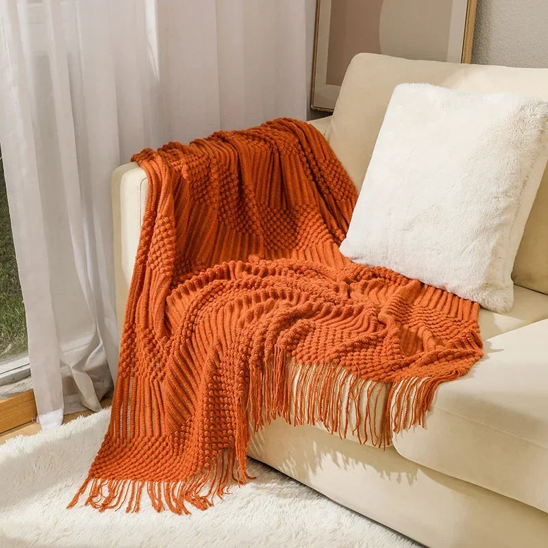 Maliben Nordic Style Dick Knitted Blanket
