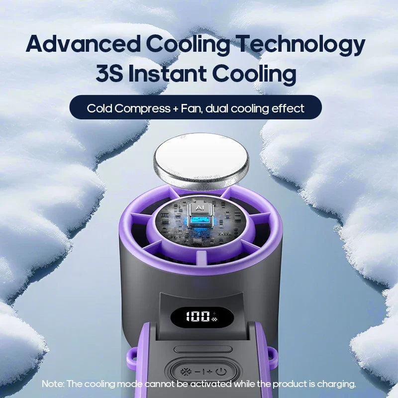Maliben | Coolitygo Handheld Fan With Ice-Cool Technology | 100 Speed Levels | 3600mah Battery | Foldable & Ultraleight