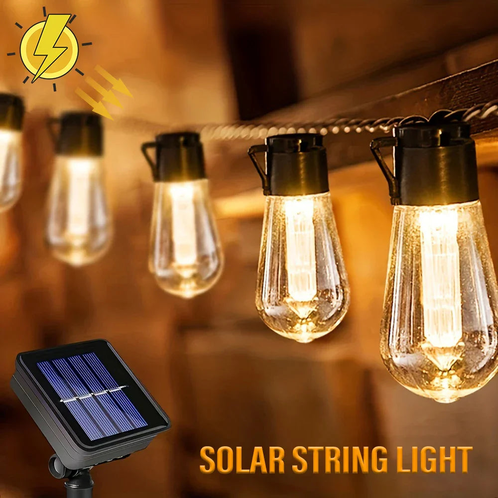 Maliben | Led Solar String Lights Solaluma | Waterproof Ip44 | For Garden, Terrace & Camping | Automatic Lighting