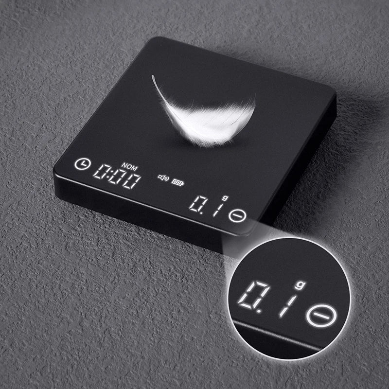 Maliben | SearchPean Tiny/Tiny2s Espresso Coffee Kitchen Scale, Mini Smart Timer, USB, 2 kg/0.1 g/oz/ml, free shipping, gift for man and woman