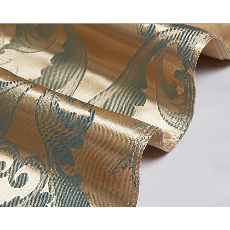 Maliben | Luxurious SatIn Rayon Jacquard Duvet Cover in Gold & Blue
