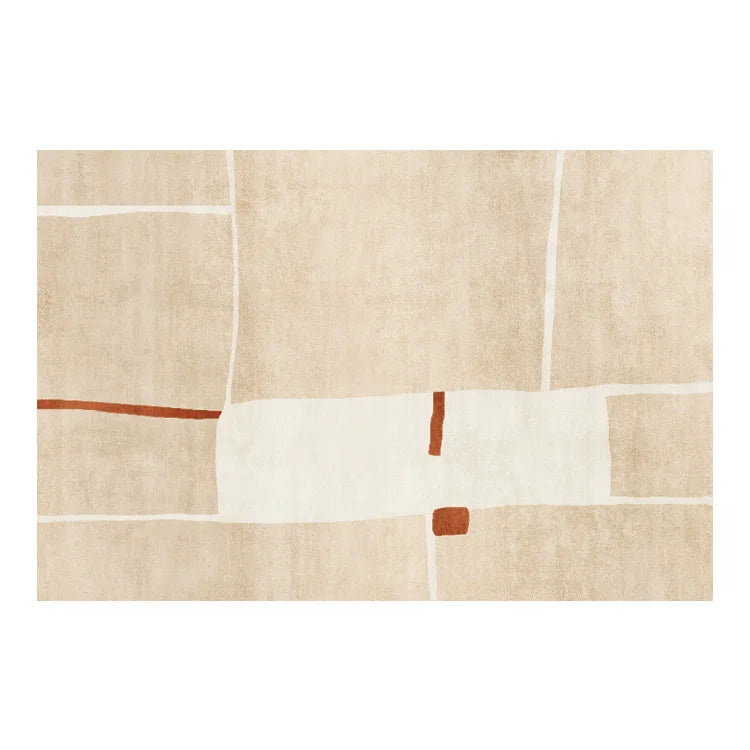 Maliben | Japanese Minimalist Plush Area Rug Non-Slip Soft Rug Bedroom Living Room Large Surface