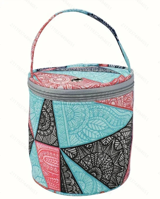 Maliben | Wollina Yarn Bag | Cylindrical Wool Pouch Made Of Polyester | Compact & Portable | For Crochet & Knitting Accessories