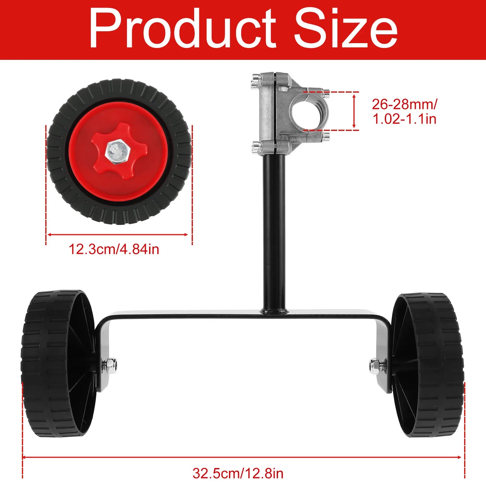 Maliben | Universal Support Wheel Trimnova Easyroll | Height Adjustable | Back & Arm Friendly | For Lawnmowers & Brush Cutters