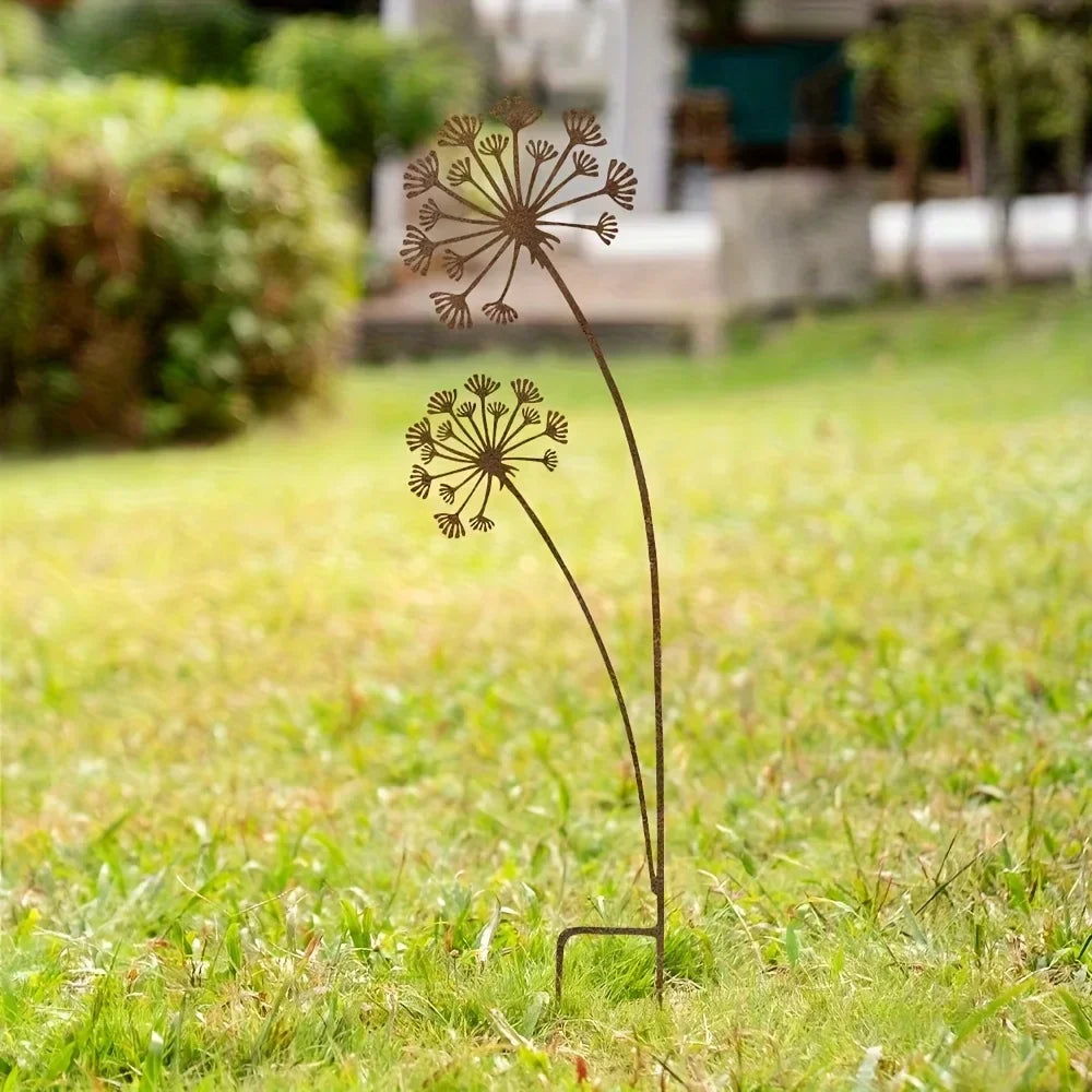 Maliben | Florandis Metal Garden Stake Flower | Decorative Stake For Balcony, Bed & Plant Pot | Weatherproof & Detailed