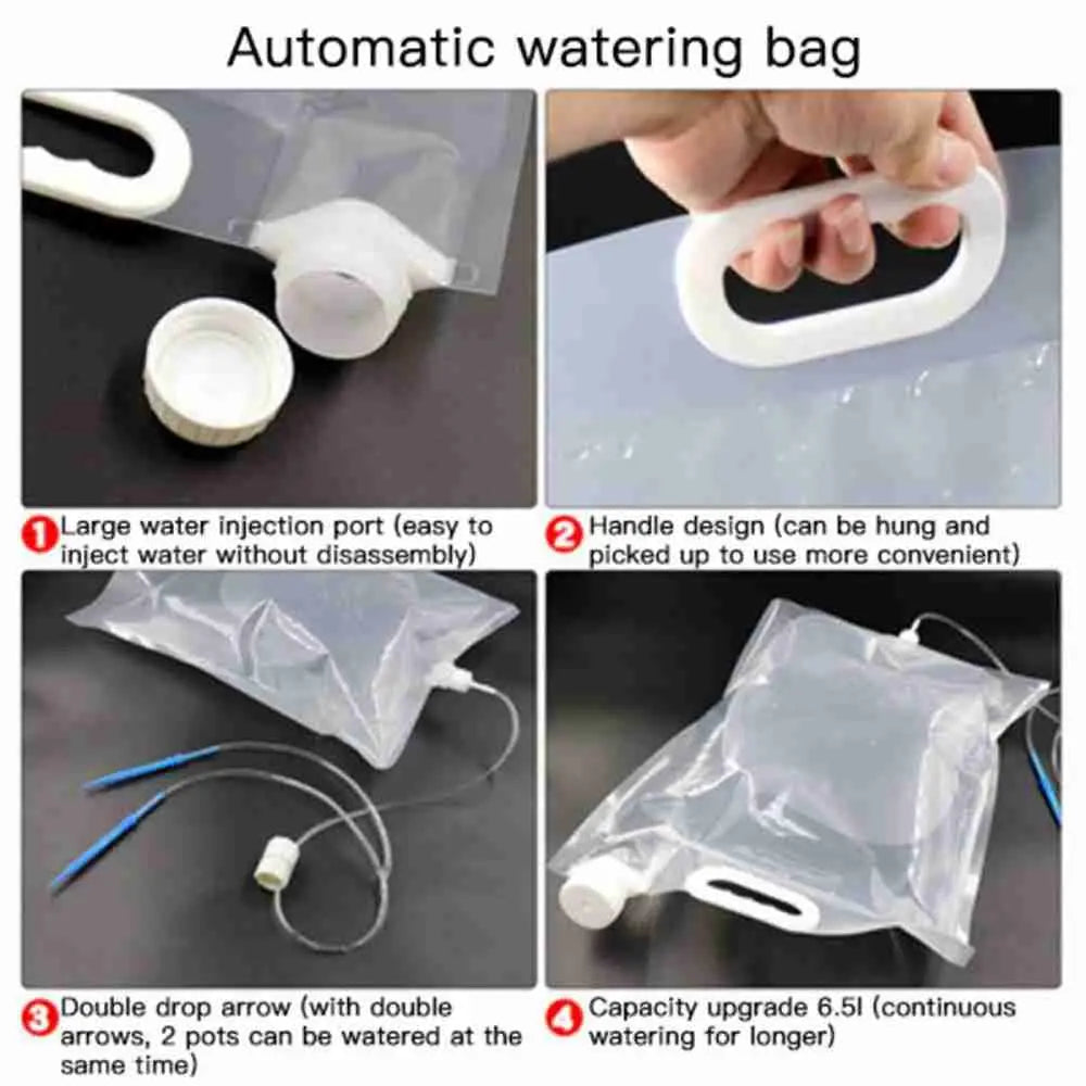 Maliben | Floriva Plant Watering Bag | Up To 30 Days AutoMatic Drip Irrigation | With Valve & 1 m Hose | 2–6.5 L