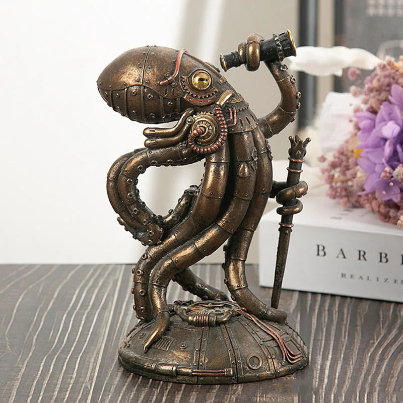 Maliben | Steampunk Octopus Mechanical Traveler Figurines Home Decors