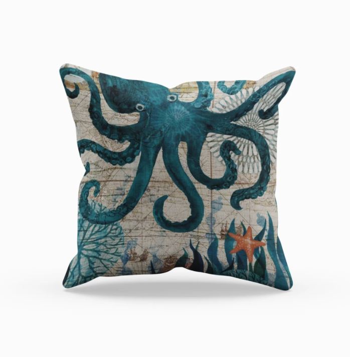 Maliben | Cushion With Sea Life Motif For Decoration