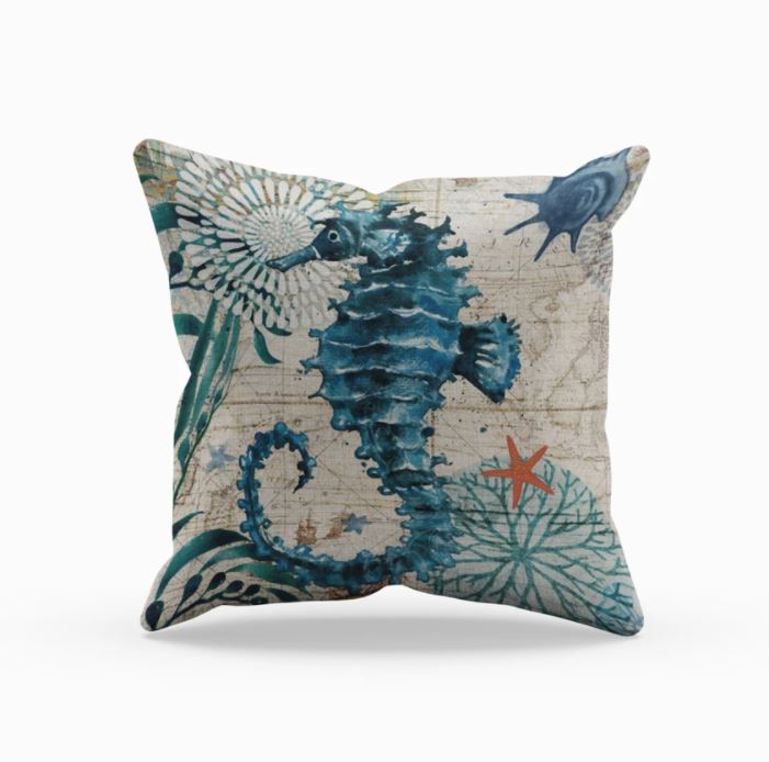 Maliben | Cushion With Sea Life Motif For Decoration