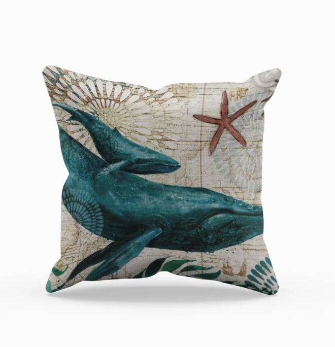Maliben | Cushion With Sea Life Motif For Decoration