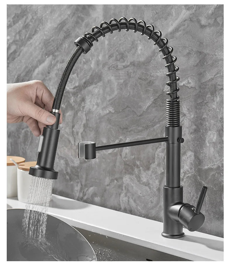 Maliben | Dualflow Kitchen Faucet - Luxurious Double Bronze Kitchen Faucet
