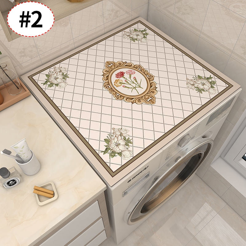 Maliben | Retro Floral Washing Machine Cover Drainer Mat