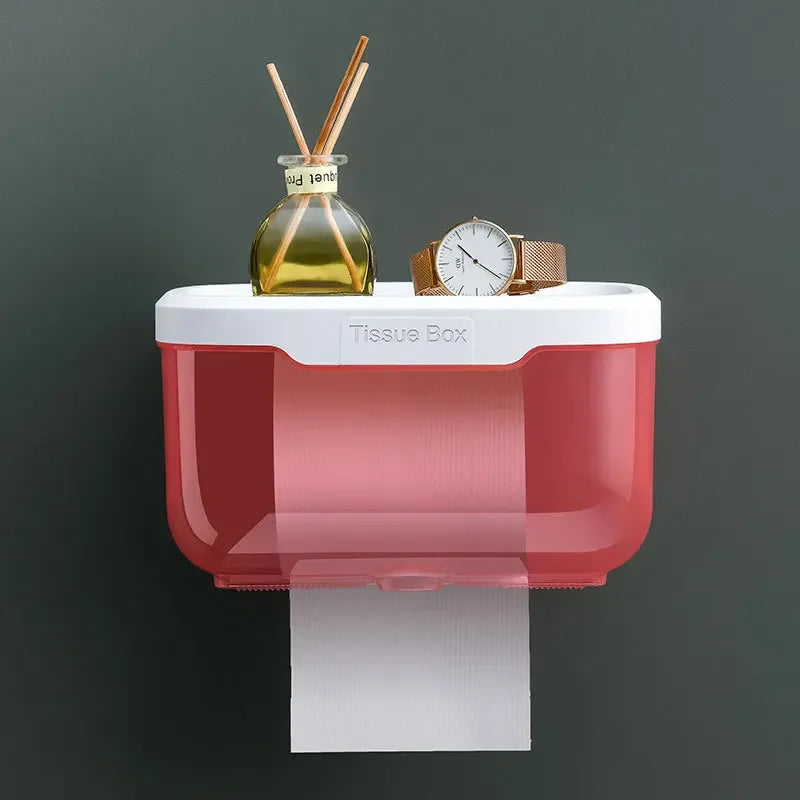 Maliben | Wall-Mounted Toilet Paper Holder | With Shelf & Waterproof Box | Modern & Space-Saving