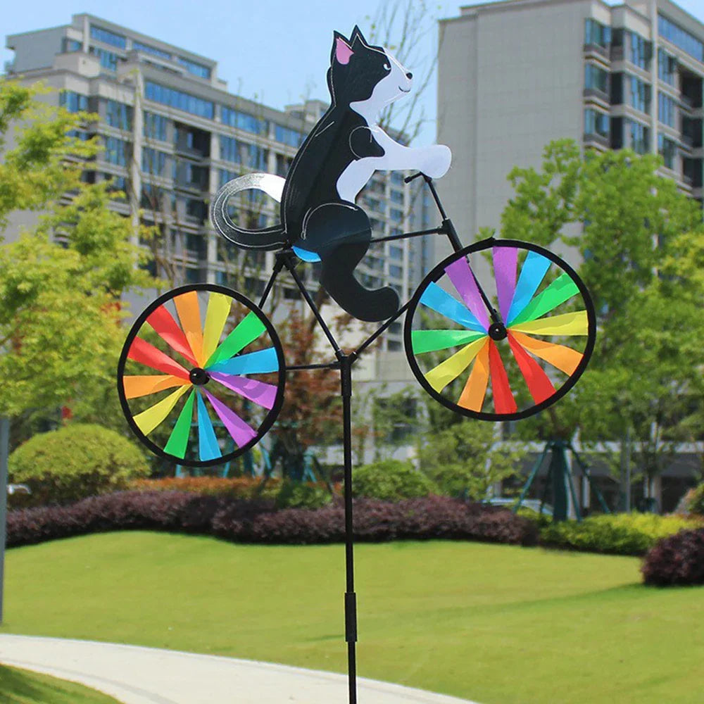 Maliben | Rainbow Bicycle Cat Garden Decor