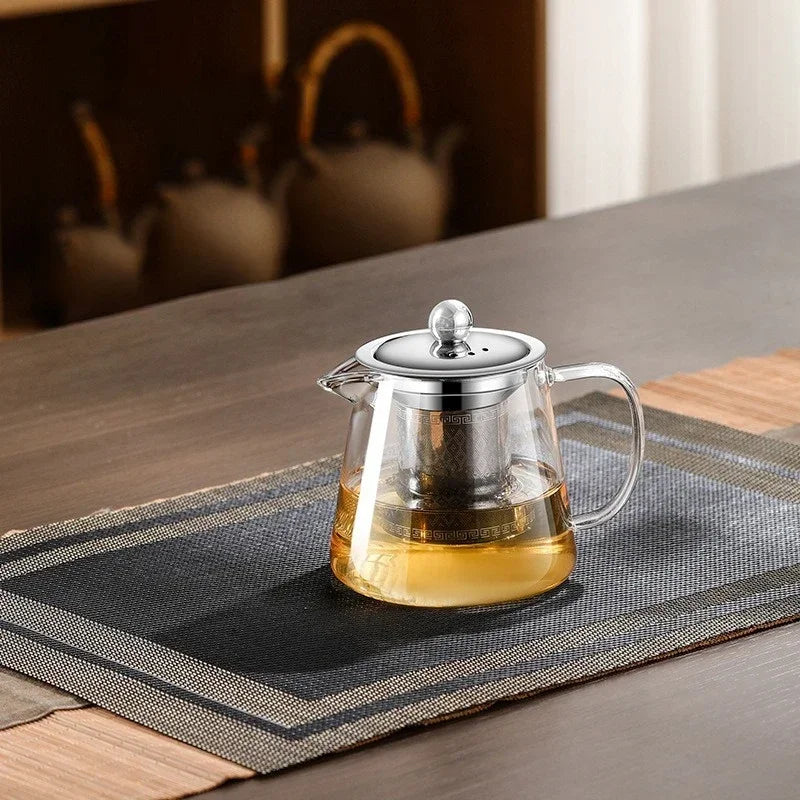 Maliben | 450ml-950ml Heat Resistant Glass Teapot – Stainless Steel Tea Filter, Flower Kettle For Kung Fu Tea, Puer And Oolong Tea