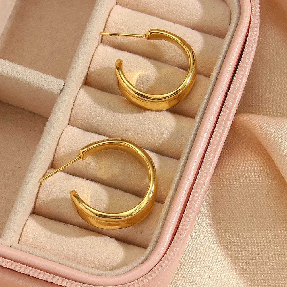 Maliben | Minimal Textured Crevice Earrings