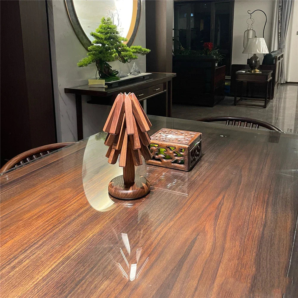 Maliben | Walnut Coaster Set - Protect Your Surfaces With Tree-Shaped Coasters