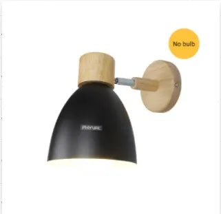Maliben | Lumonord Macaron Wall Lamp | Wood & Metal | 90° Swiveling Lamp Head | Scandinavian Design | E27 Socket (Without Bulb)