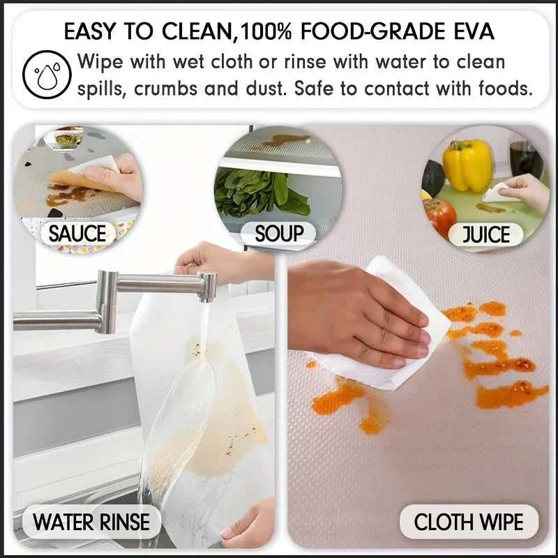 Maliben | Fridgeguard 4-Piece Set Fridge Mats | Eva Material | Washable, Mold Resistant & Anti-Oil | For Fridge, Drawers & Shelves