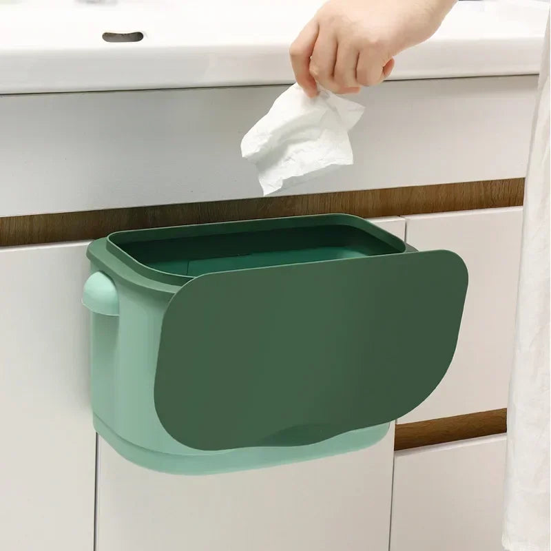 Maliben | Wall Bin Cleanvero | With Lid | Hanging & Space-Saving | For Kitchen & Bathroom | Large Volume