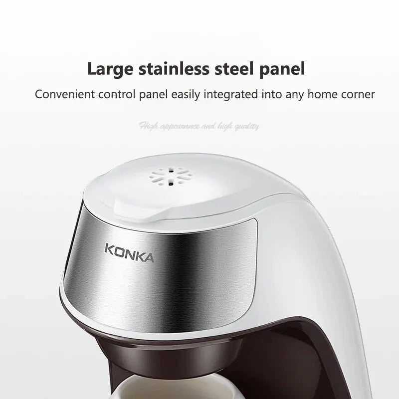 Maliben | KONKA Coffee Machine 2 in 1, Tea and Coffee Powder, Multiple Drops, Cafeteria, Quick Heating, Office and Home, 220 V, Easy to Use