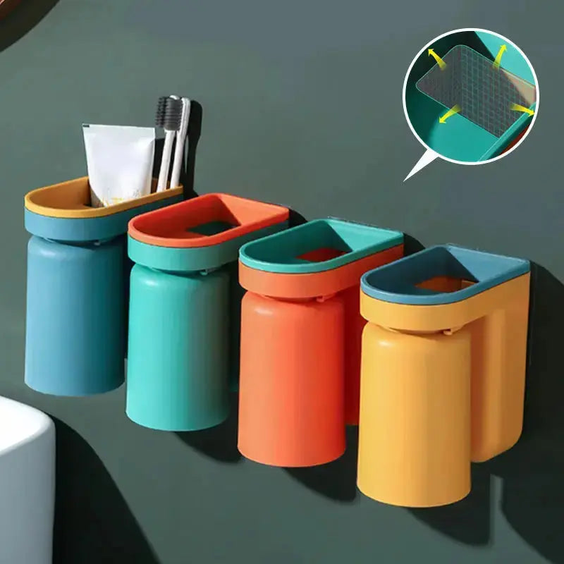 Maliben | Wall-Mounted Adhesive Toothbrush Holder – Stress-Free & Tidy Storage