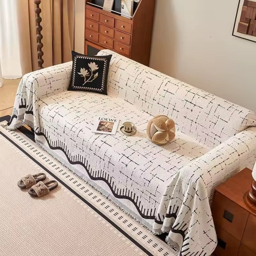 Maliben | Serene Horizon Lines Sofa Cover