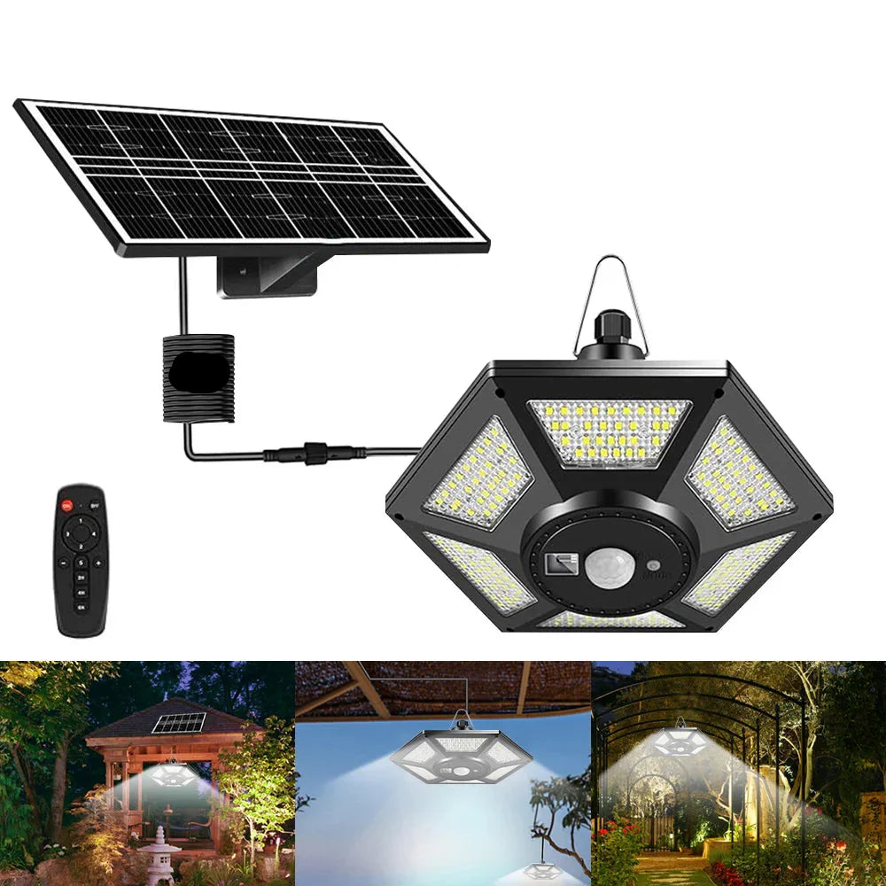 Maliben | Solarhalo | 228 Led Solar Ceiling Lamp | 360° Light Angle | With Remote Control & Motion Sensor | 4400mah Battery