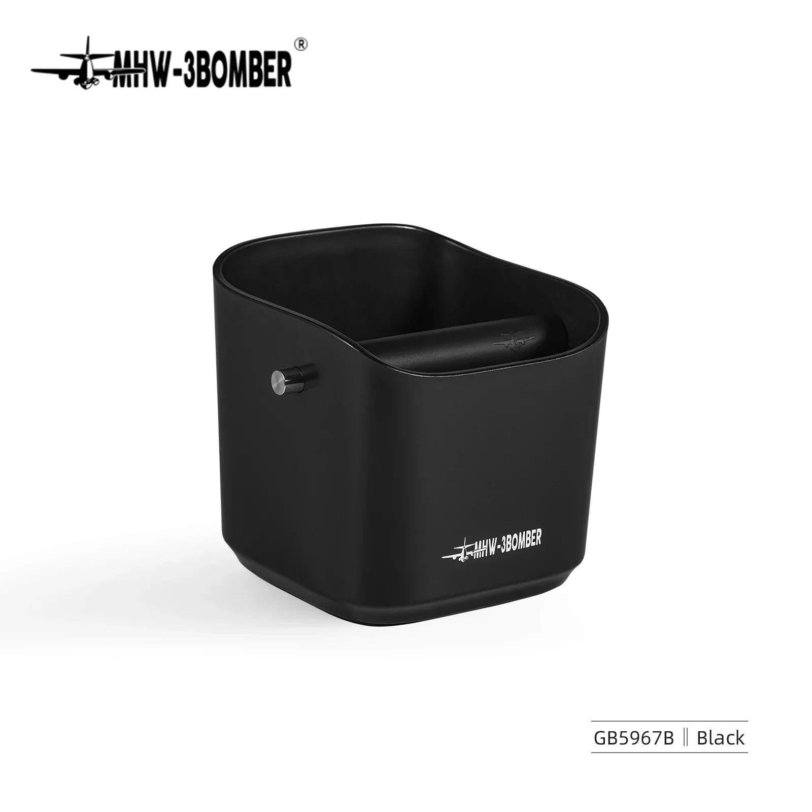 Maliben | 0.9–1.2 l Espresso knock box, detachable knock bar and non-slip base, square coffee grounds waste, barista desktop accessories
