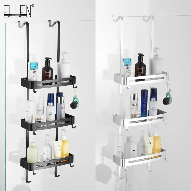 Maliben | Sleek Shower Nail-Free Dual Layer Organizer Rack