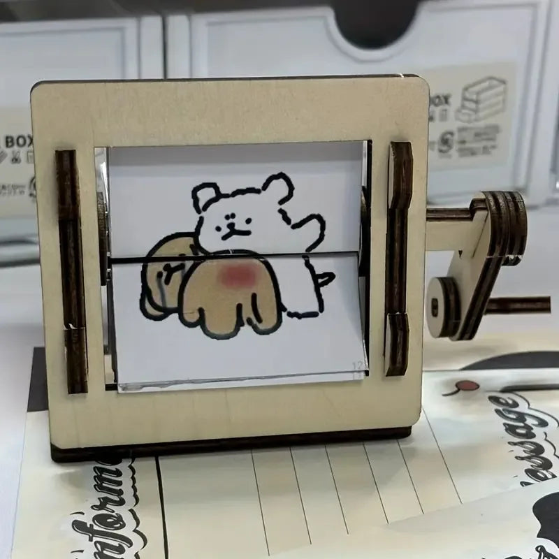 Maliben | Diy Wooden Hand-Cranked Animation Machine Desktop Decor Kit