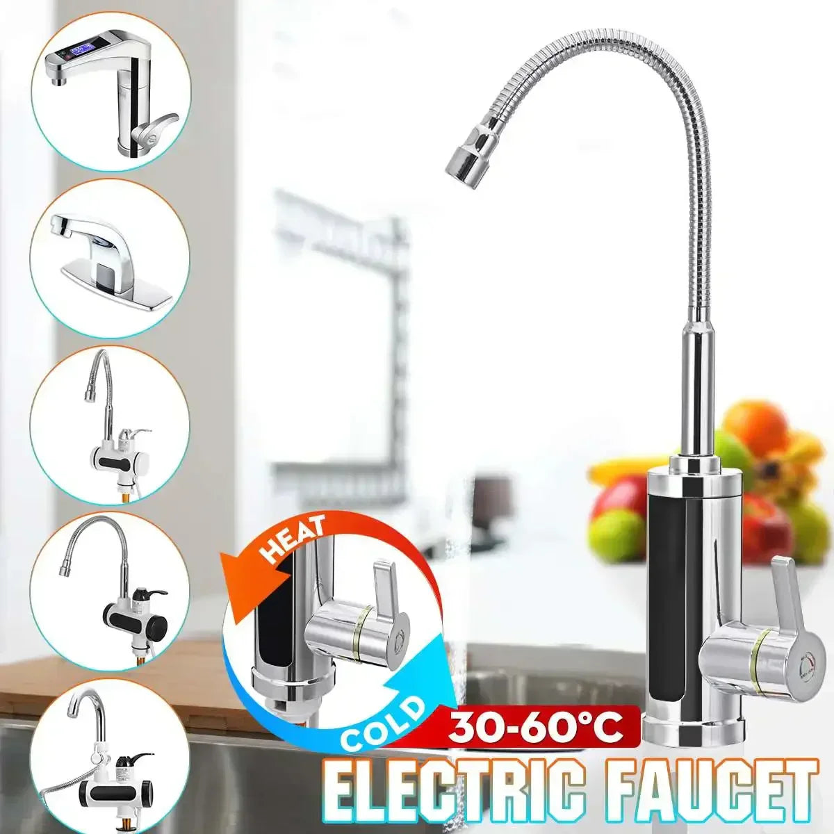 Maliben | 3000W Electric Kitchen Faucet with Instant Hot Water - FlowHeat