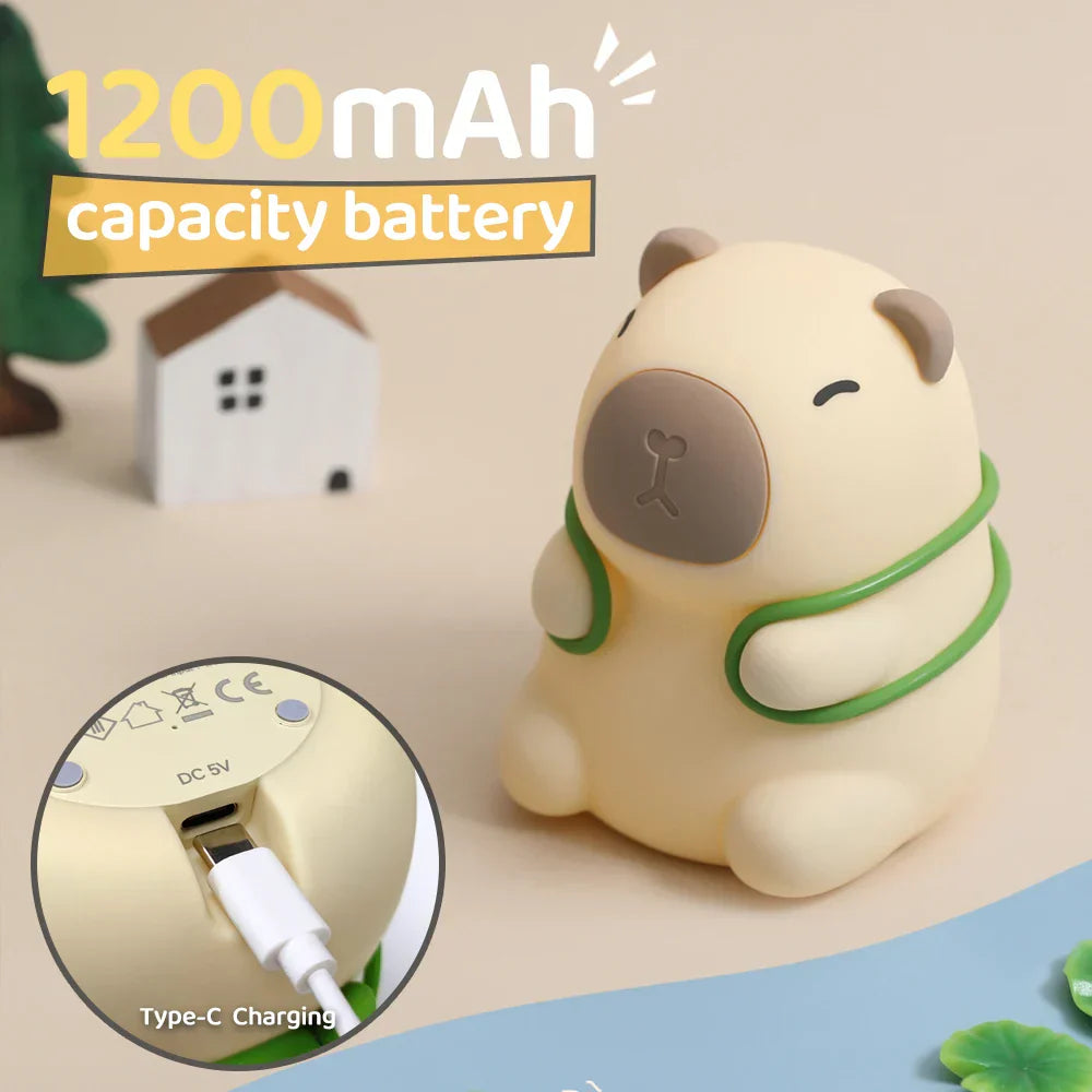 Maliben | Cappyglow Night Light | Silicone | Warm White & Rgb | Dimmable | Rechargeable | 12 X 9 X 11 Cm