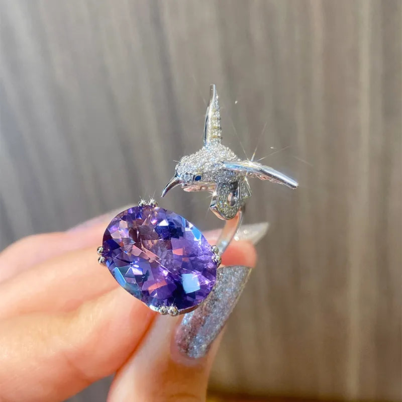 Maliben | Majestic Hummingbird Gemstone Ring