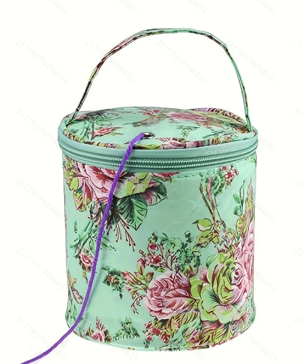 Maliben | Wollina Yarn Bag | Cylindrical Wool Pouch Made Of Polyester | Compact & Portable | For Crochet & Knitting Accessories