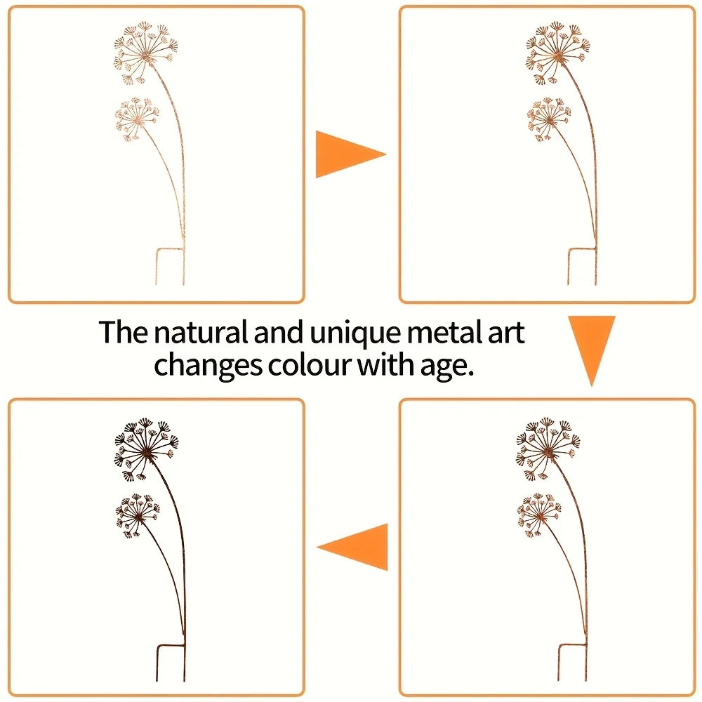 Maliben | Florandis Metal Garden Stake Flower | Decorative Stake For Balcony, Bed & Plant Pot | Weatherproof & Detailed