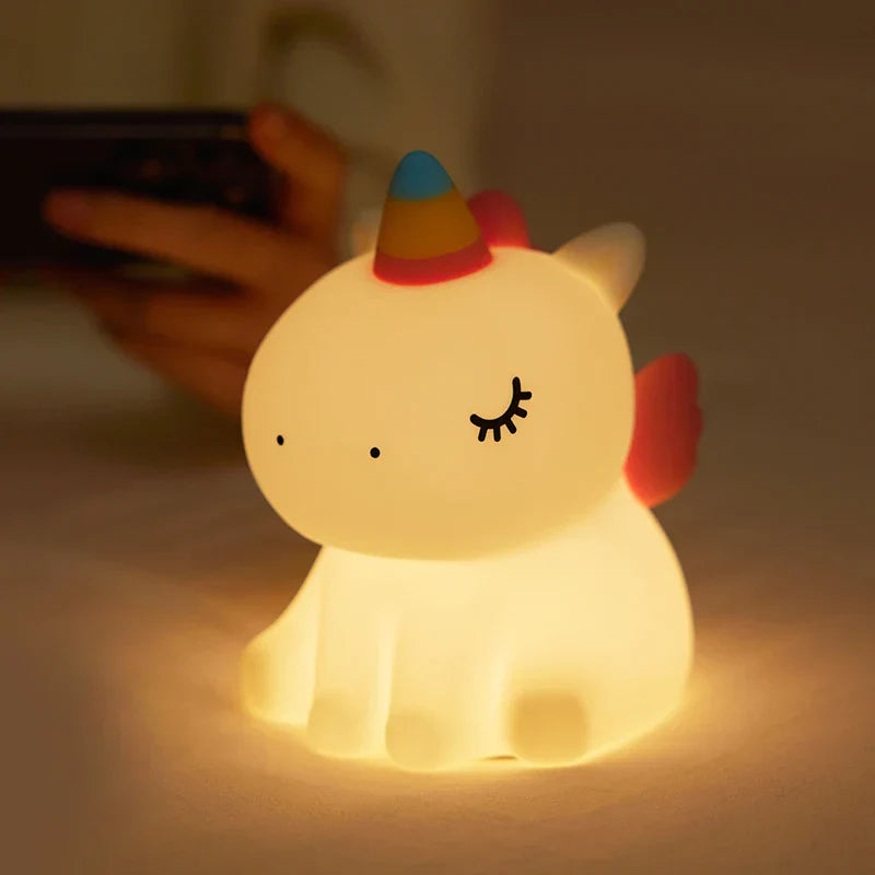 Maliben | Dreamicorn Led Night Light Unicorn | Soft Silicone & Usb Rechargeable | Touch Control & 2 Brightness Levels | Nursery & Gift Idea