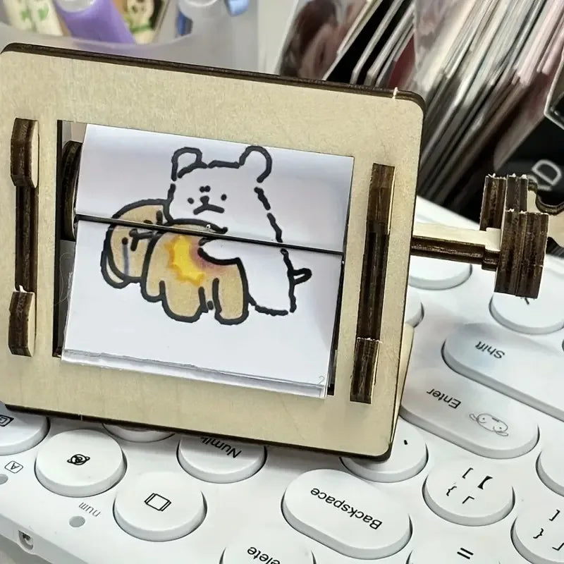 Maliben | Diy Wooden Hand-Cranked Animation Machine Desktop Decor Kit