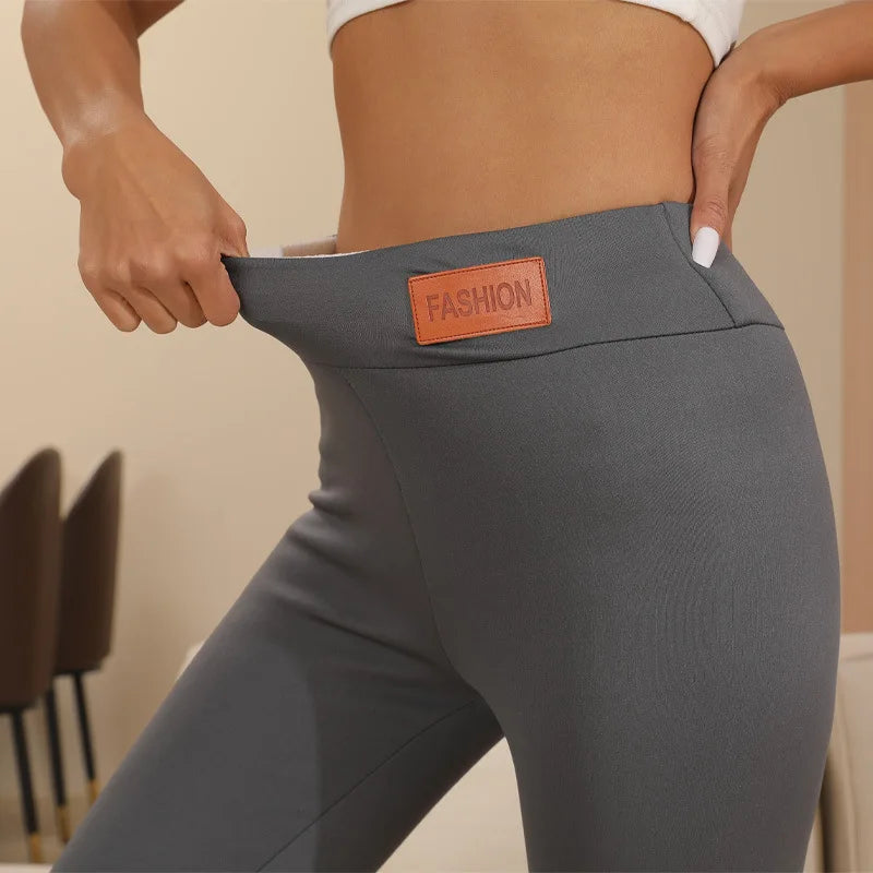 Maliben | Women's Thermal Leggings | Lamb Cashmere Lined & Figure Shaping | High Waist & Booty Lifting Effect | Velureva