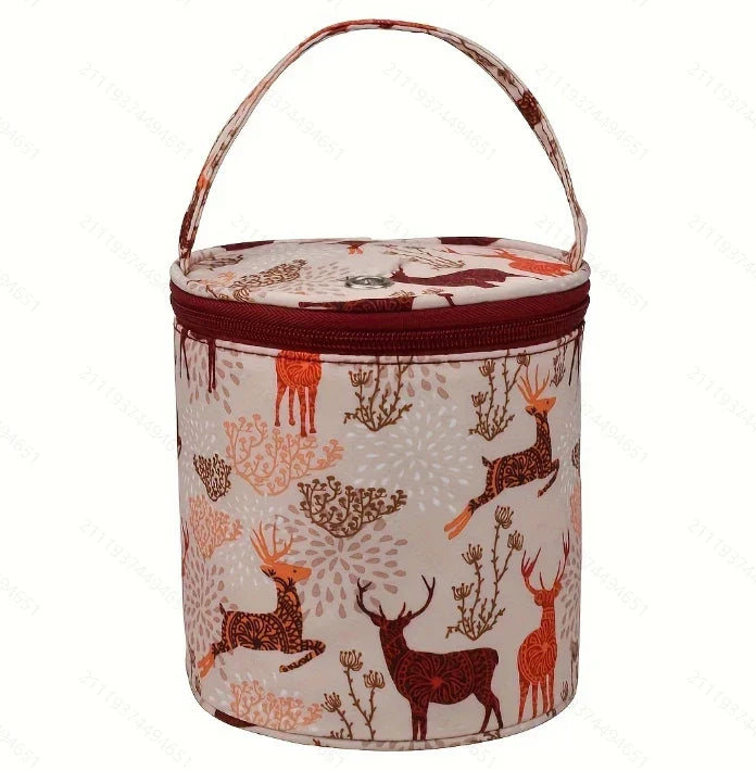 Maliben | Wollina Yarn Bag | Cylindrical Wool Pouch Made Of Polyester | Compact & Portable | For Crochet & Knitting Accessories