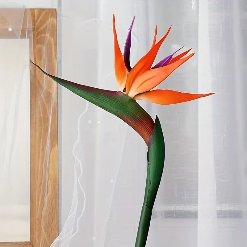 Maliben | Floriva 3 Piece Set Artificial Strelitzias | Bird Of Paradise Flowers | 24.5 Cm Long Stems | Decoration For Home, Office & Events