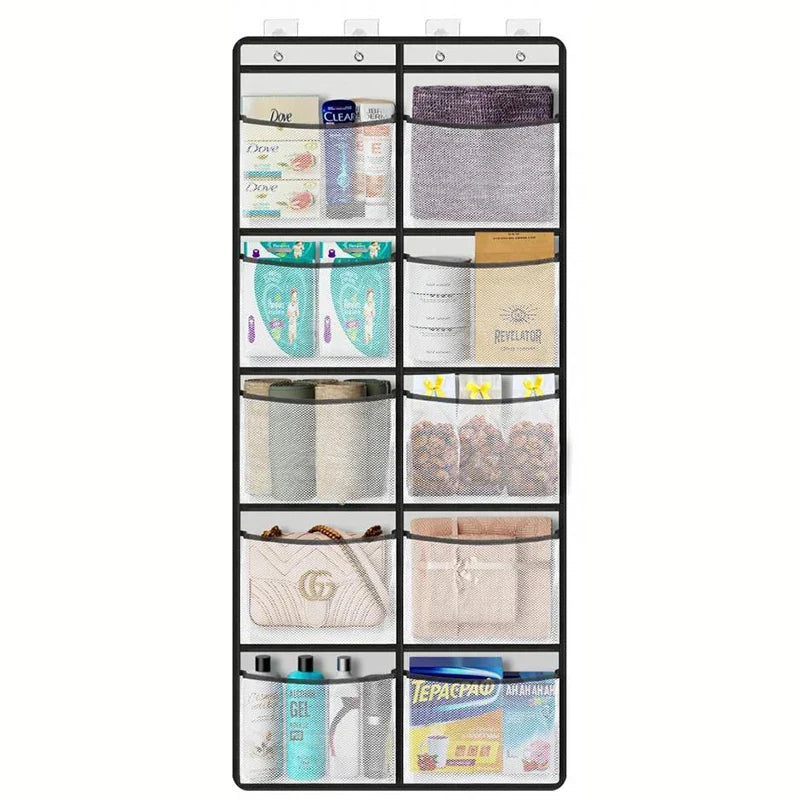 Maliben | Door-Hanging Organizer Storiva Pocketmax | With 5 Large Compartments | Hanging Shelf For Door & Cabinet | Gray | Space-Saving Storage