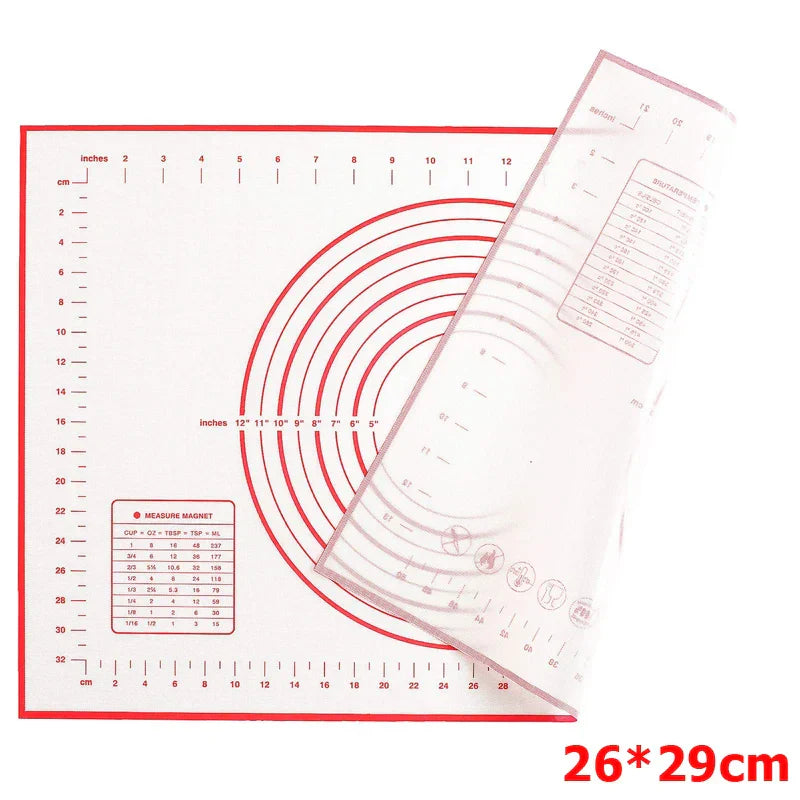 Maliben | Bakeflex Silicone Baking Mat | Extra Thick & Non-Stick | With Measuring Scale | Perfect For Rolling Out Dough, Fondant & Pastry
