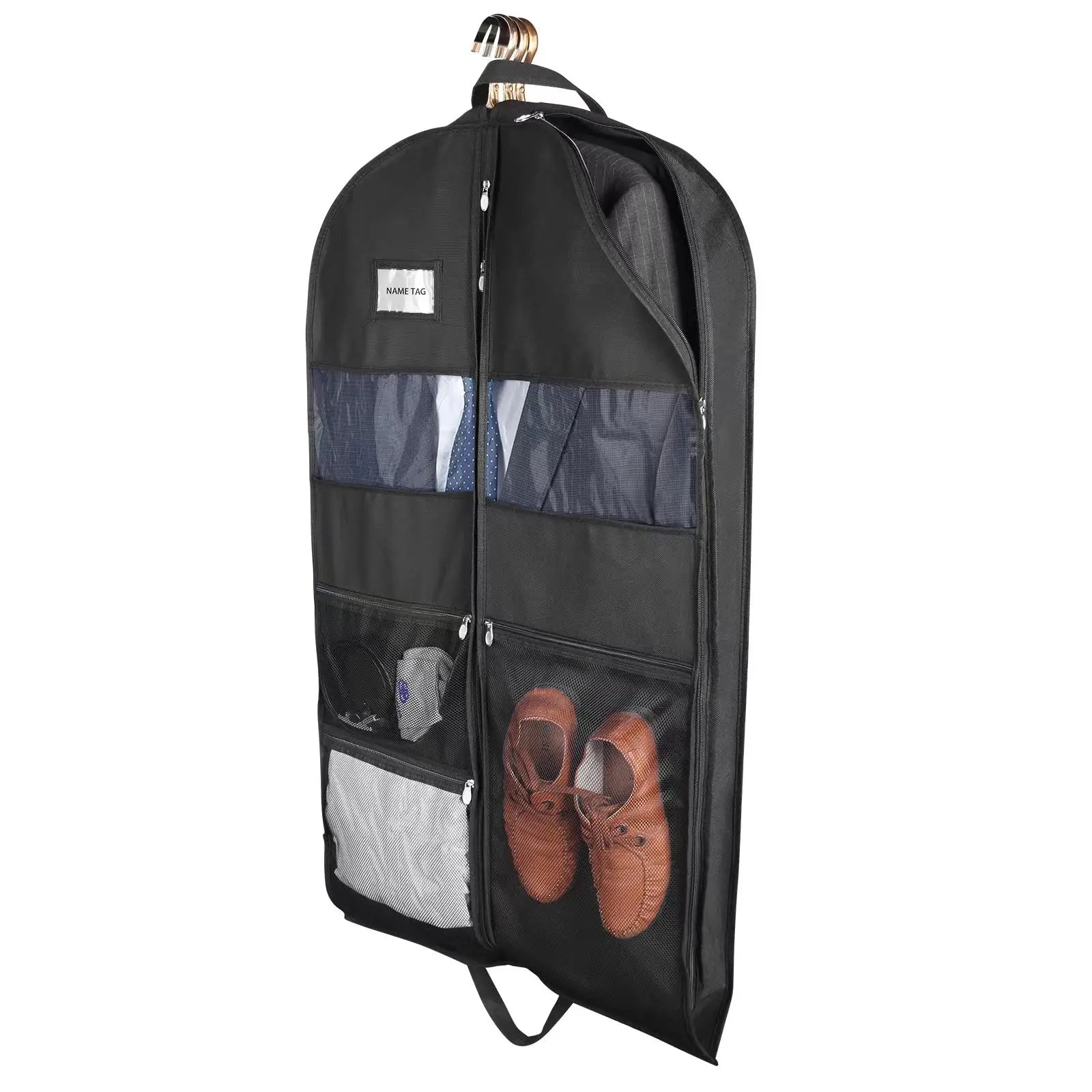 Maliben | Travel Dresses Garment Bag For Travel | Double-Sided Zipper & Xxl Pockets | Breathable & Transparent | 43 Inch Hanging Suit Organizer