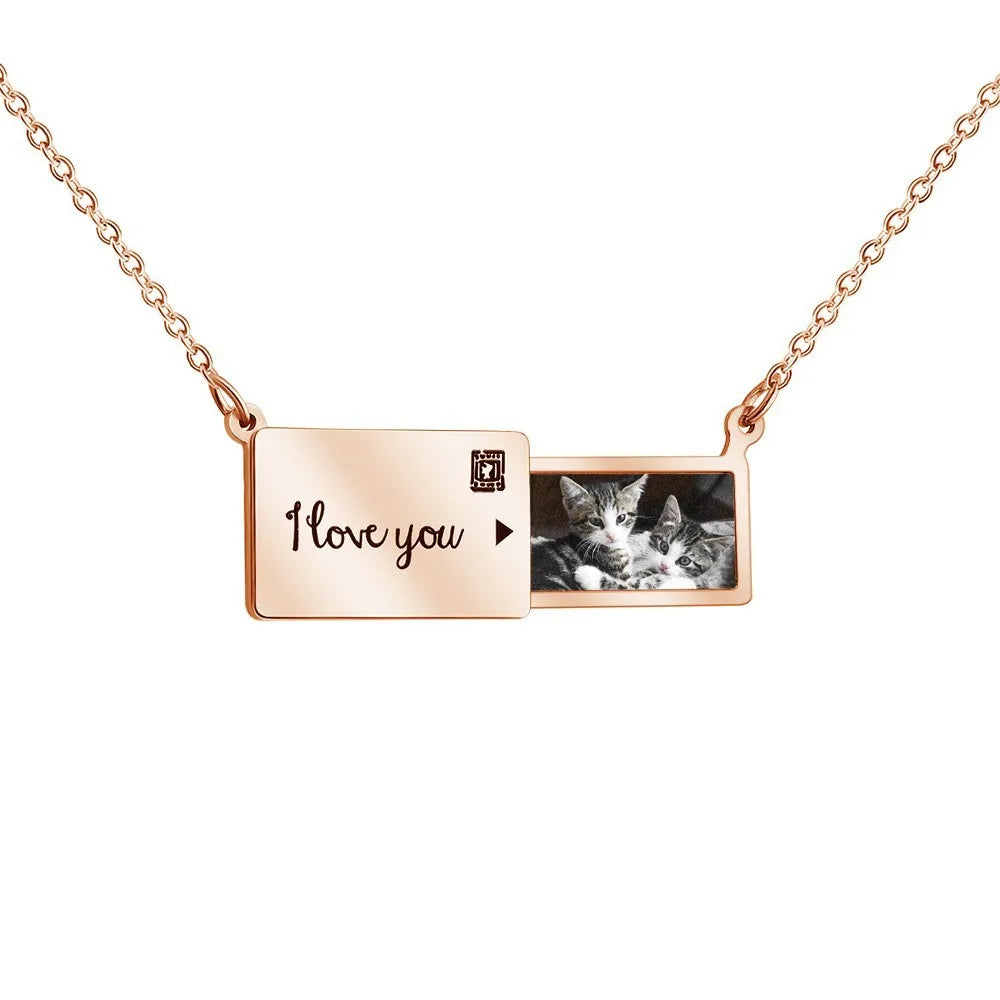 Maliben | Personalized Custom Photo Envelope Necklace