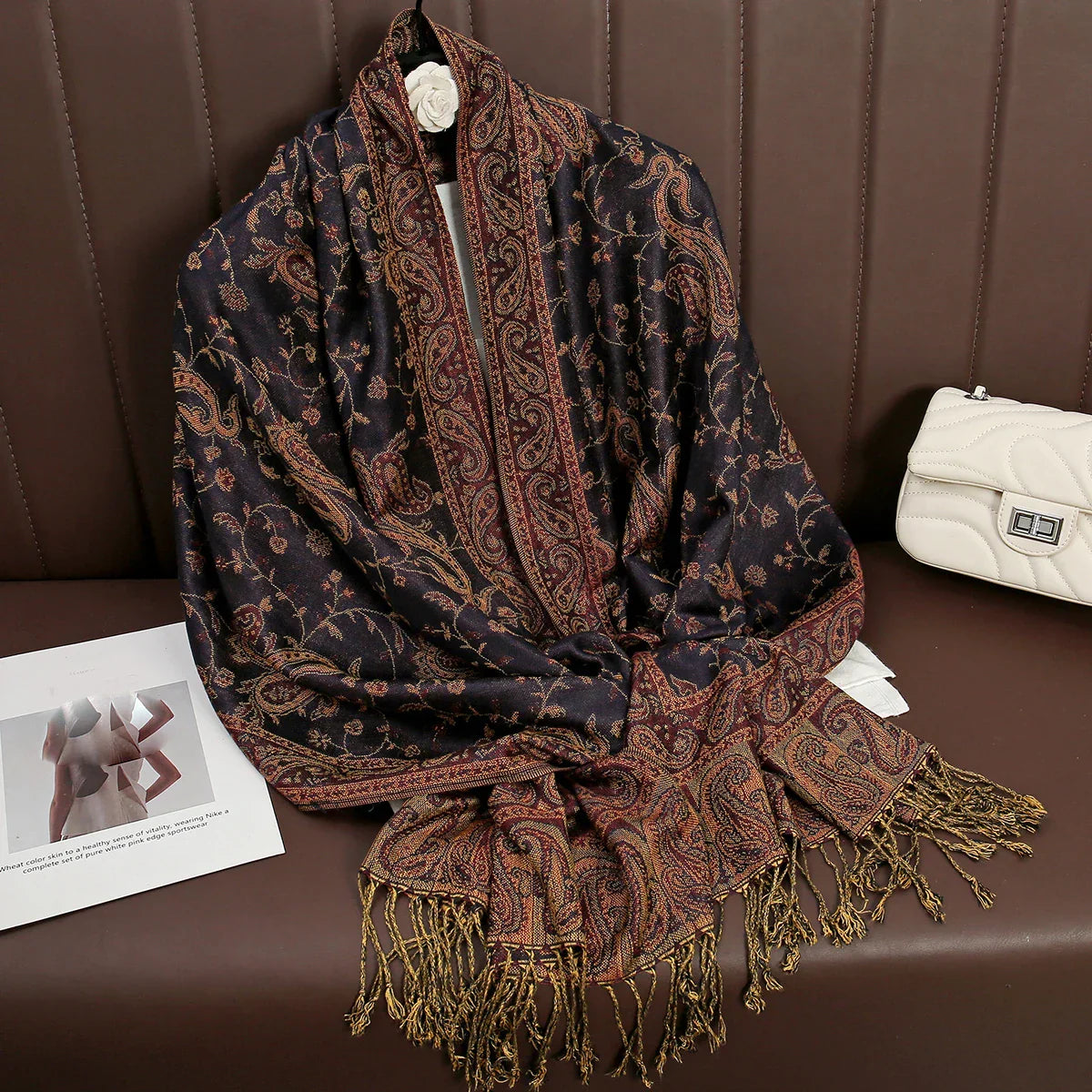 Maliben | Élégancea | Women's Scarf | Cashmere Feel | 70 × 190 Cm | Luxury Print & Warm