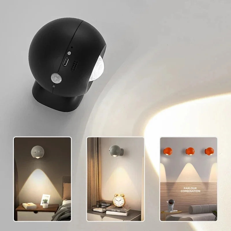 Maliben | Rotating Mini Magnetic Rechargeable Wall Lamp